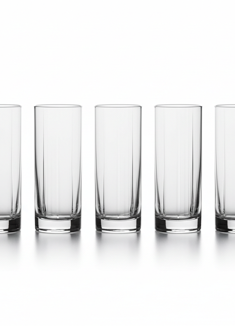 Crystal Ribbed Highball Glass Set