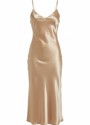 Champagne Satin Slip Dress