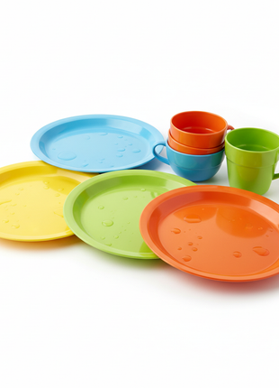 Outdoor Melamine Dinnerware Set - 4 Place Settings