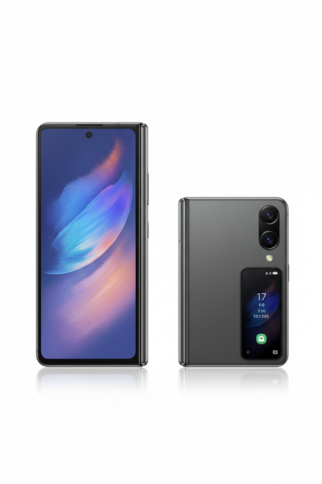 FlipEdge Foldable Smartphone Open and Closed View