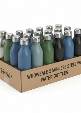 Wholesale Stainless Steel Water Bottles (24-Pack)