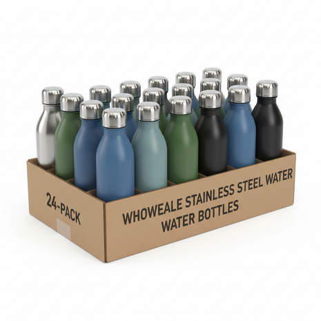 Wholesale Stainless Steel Water Bottles (24-Pack)