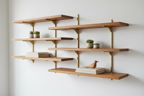 Vault Bedside Table styled with lamp and books