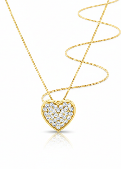 Delicate Gold Heart Pendant Necklace