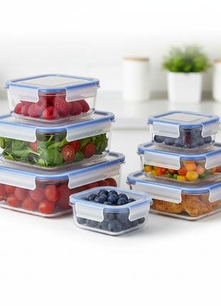 5-piece glass food storage container set with airtight lids
