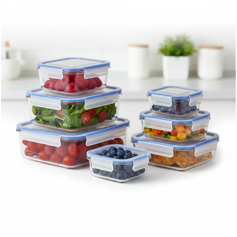 5-piece glass food storage container set with airtight lids