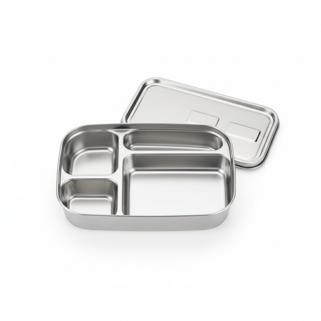 Stainless Steel Bento Lunch Box – 3-Compartment
