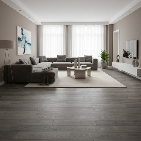 Dark Gray Wood Plank Peel and Stick Floor Tiles - 6x36 Inch (10 Pack)
