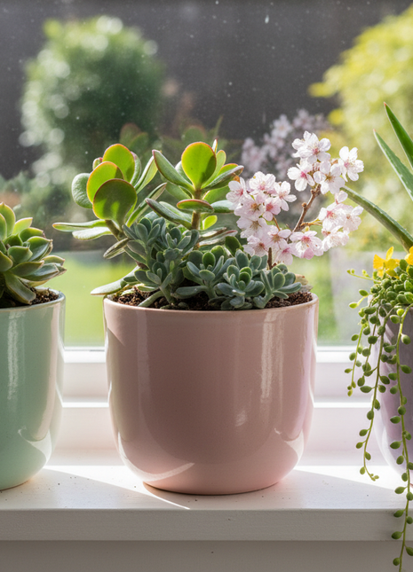 Pastel Ceramic Planter Set