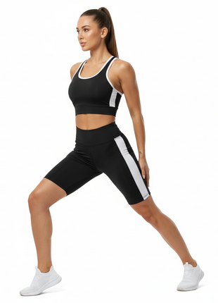 Classic Black Sprint Set - Women's Gym Shorts and Racerback Tank Top