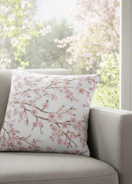 Cherry Blossom Throw Pillow