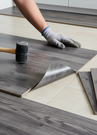 Dark Gray Wood Plank Peel and Stick Floor Tiles - 6x36 Inch (10 Pack)