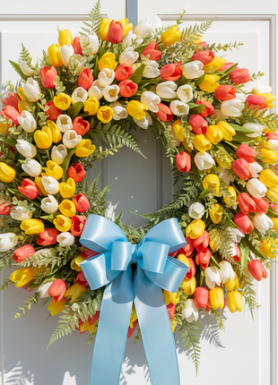 Spring Wreath with Tulips