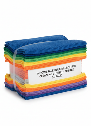 Wholesale Microfiber Cleaning Cloths (50-Pack)