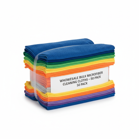 Wholesale Microfiber Cleaning Cloths (50-Pack)