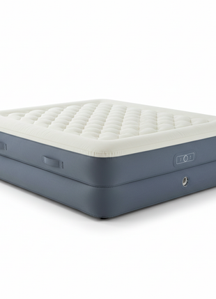 Premium Raised Air Mattress - Queen Size with Built-In Pump
