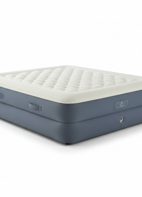 Premium Raised Air Mattress - Queen Size with Built-In Pump