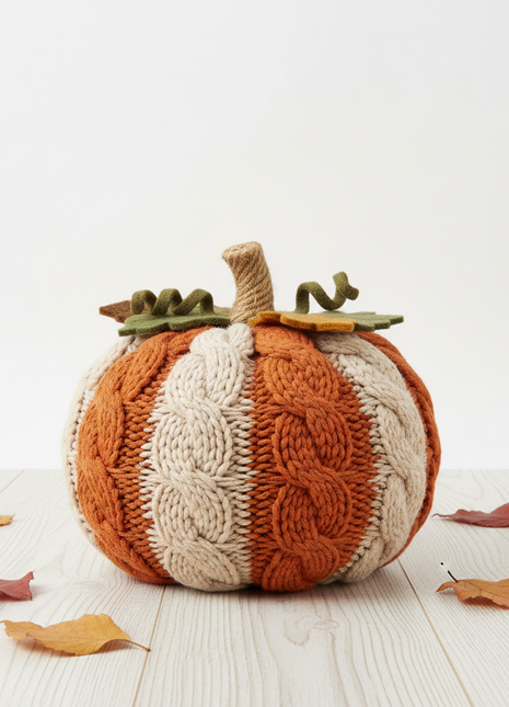 Knit Pumpkin Doorstop