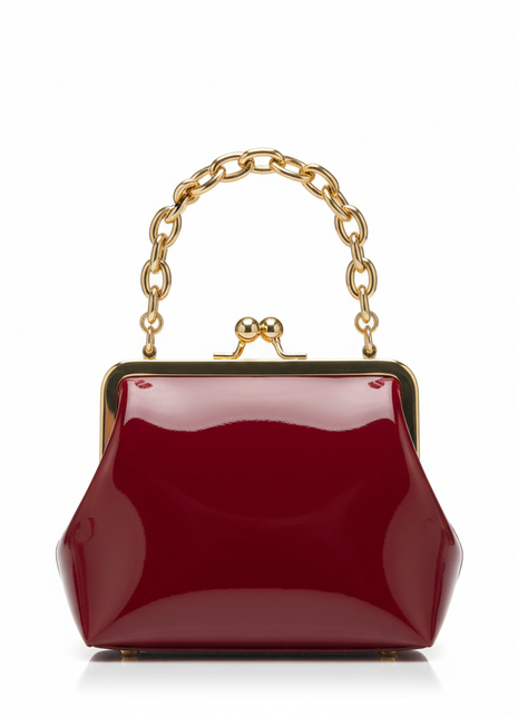 Red Patent Leather Kiss-Lock Purse
