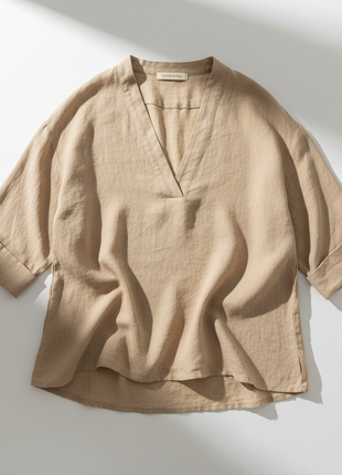 Relaxed Linen Blend Blouse