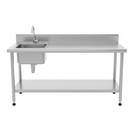 Stainless Steel Prep Table with Sink 60"