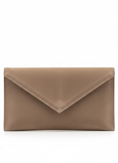 Taupe Suede Envelope Clutch Purse